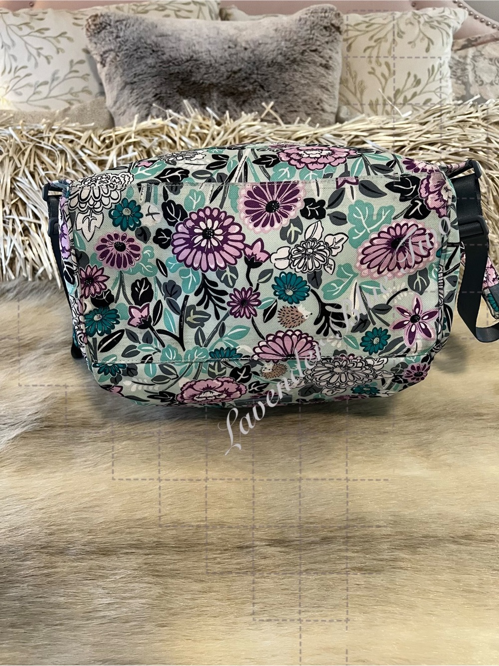 VERA BRADLEY Penelope’s Garden Convertible Ripstop Laptop Backpack Diaper Floral - Picture 14 of 15